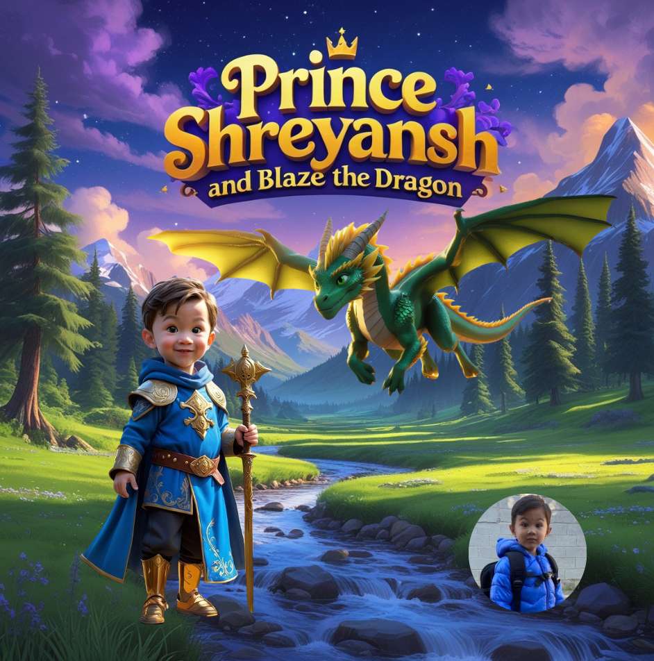 Prince Shreyansh and Blaze the Dragon