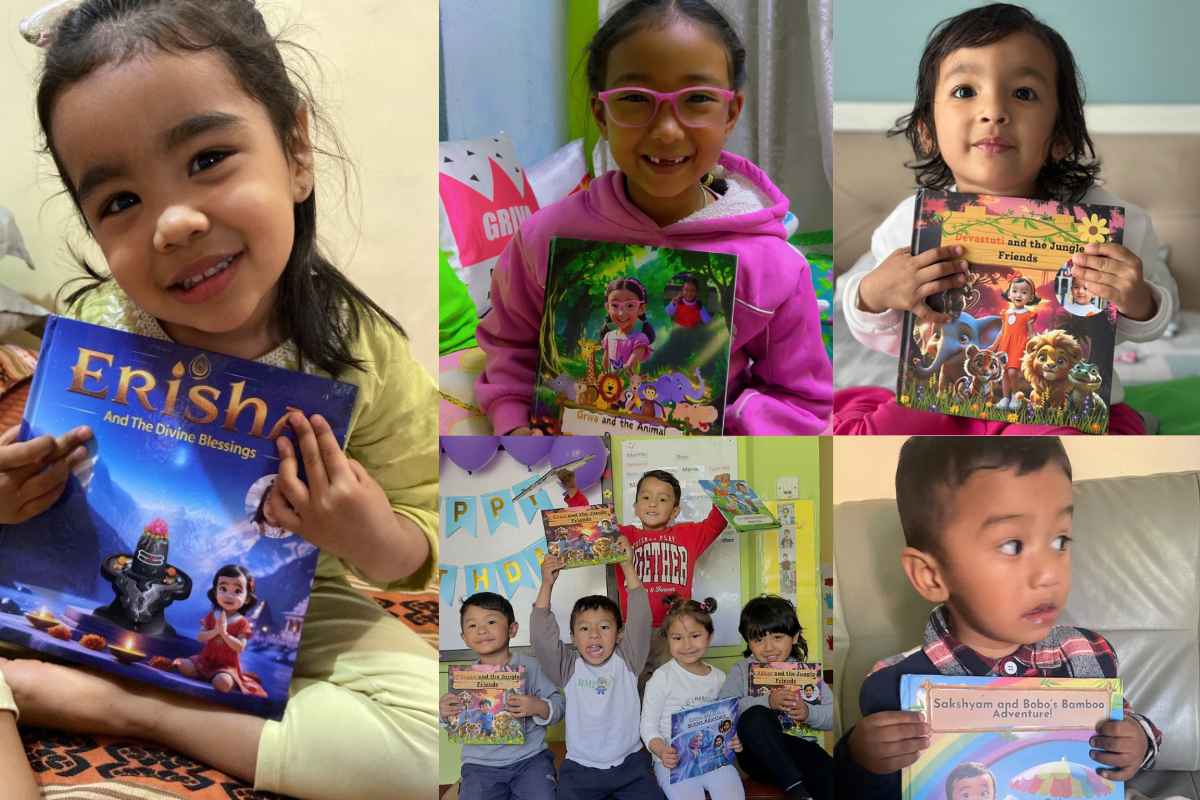 Children enjoying StoryCraft Nepal books